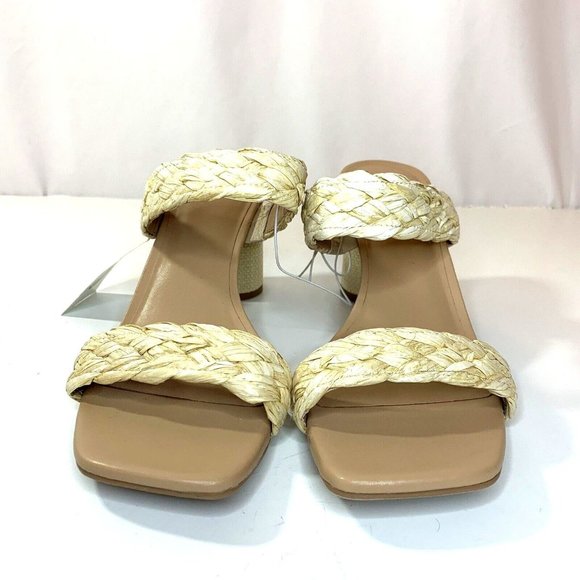 A New Day Womens Basil Heels Sandals Tan Brown Braided Straps - Picture 3 of 10